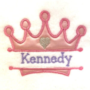 Split princess crown appliqué design