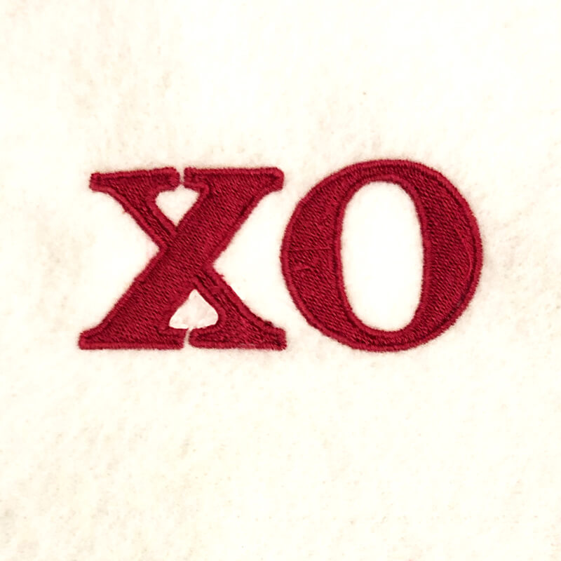 XO free embroidery design