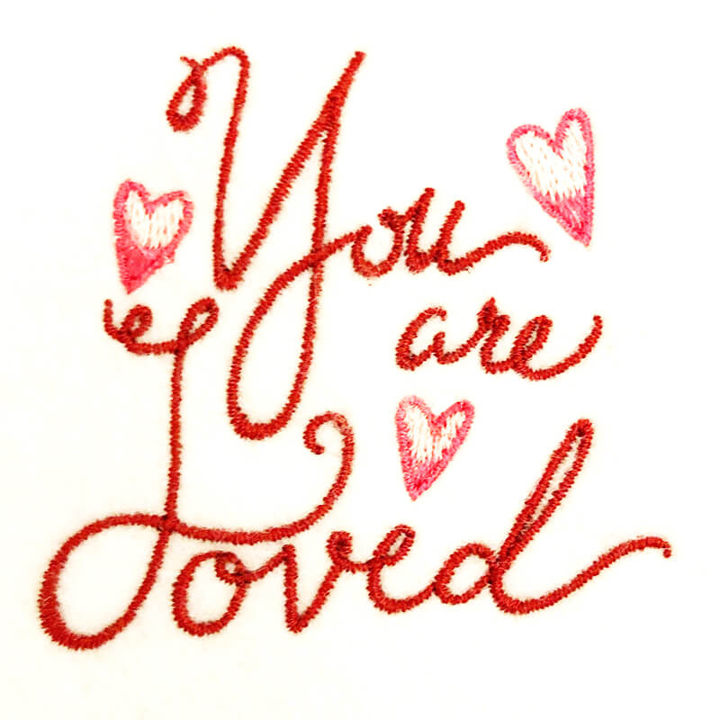 you are loved free embroidery design