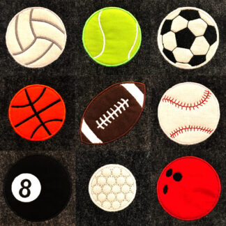 sports ball appliqué designs