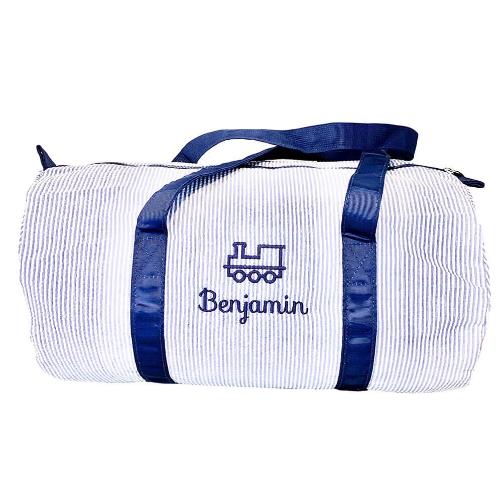 duffel bag with embroidered name