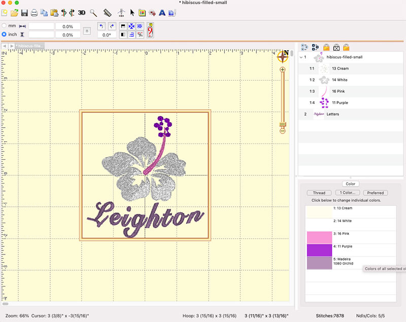 Adding text on a curve to an existing embroidery design in Embrilliance Essentials