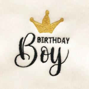 Birthday boy and birthday girl with crown embroidery designs