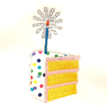 slice of birthday cake appliqué design