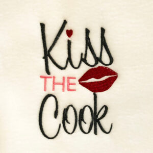 “Kiss the cook” embroidery design