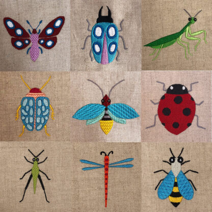 funky insect embroidery designs