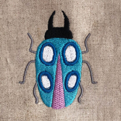 groovy beetle embroidery design