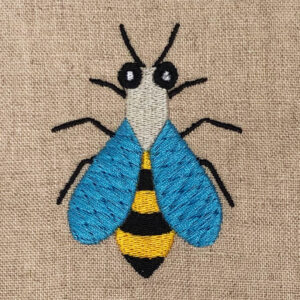 Simple bumble bee embroidery design