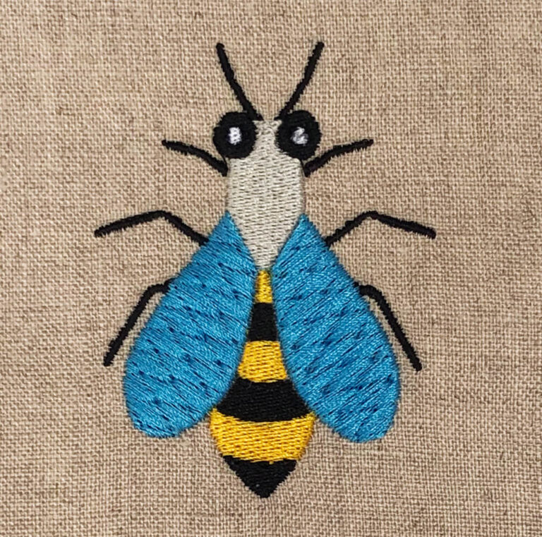Simple bumble bee embroidery design Machine Embroidery Geek