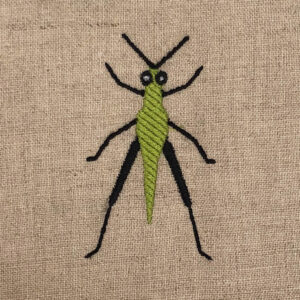 Cute cricket embroidery design