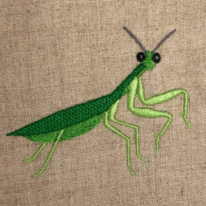 Praying mantis embroidery design