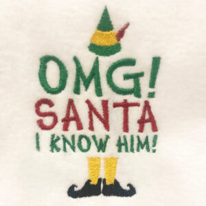 “OMG – Santa – I know him!” embroidery design