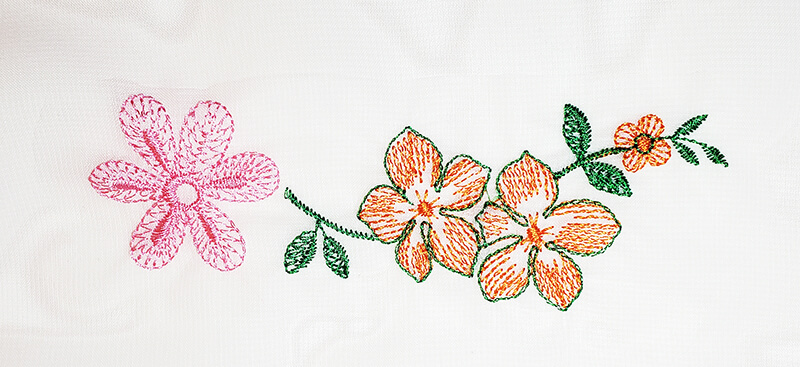 flower embroidery design on chiffon
