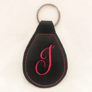 In-the-hoop folded key fob to personalize