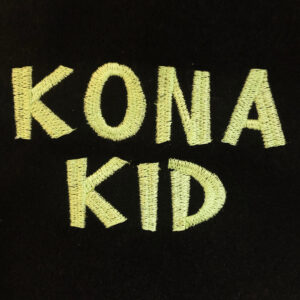 Kona Kid machine embroidery font