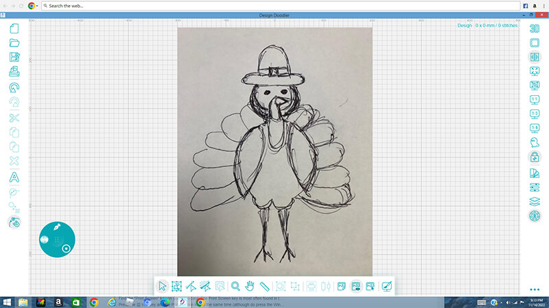 Doodler interface with image imported