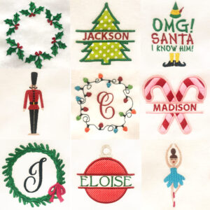Christmas in threes – machine embroidery design set
