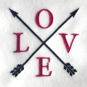 Love in arrows embroidery design