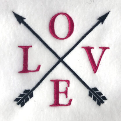 Love in arrows machine embroidery design