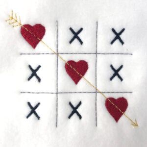 Love wins tic tac toe embroidery design