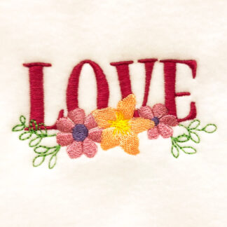 love with flowers embroidery design
