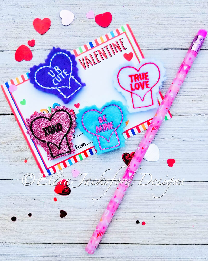 ITH Valentine's pencil toppers from Ellia Jacksford Designs