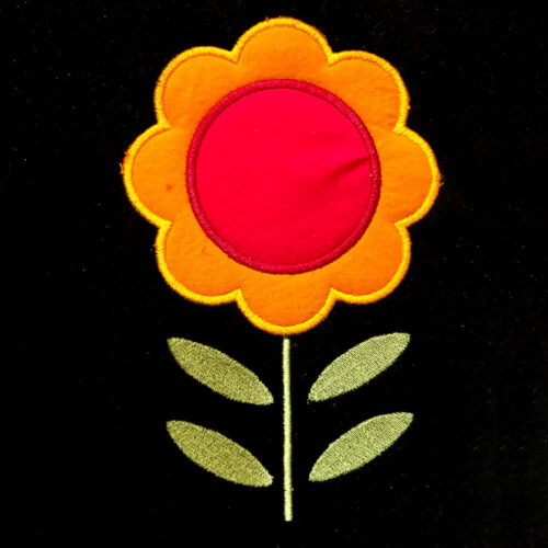 Scandinavian style appliqué flower design Machine Embroidery Geek