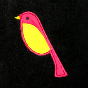 Scandinavian style appliqué bird design