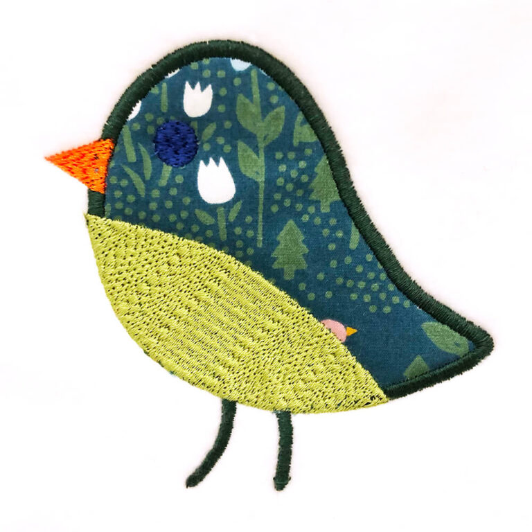 Bird Appliqué Couture Gown