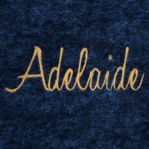 Adelaide script machine embroidery font