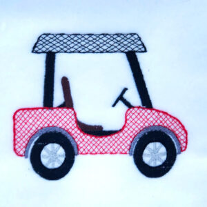 Golf cart embroidery design