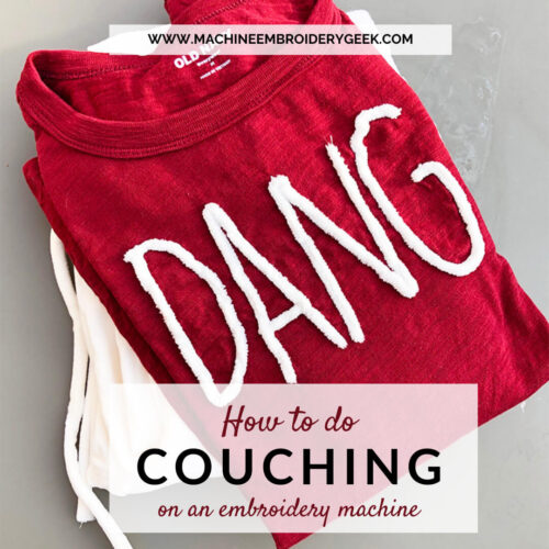how to do couching on an embroidery machine