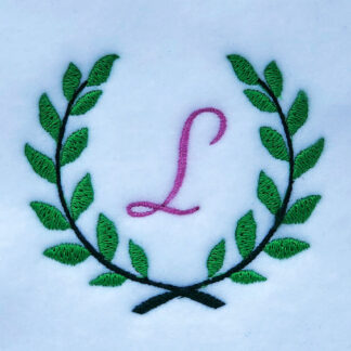 Laurel wreath embroidery design