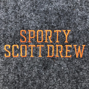 Sporty Scott Drew machine embroidery font