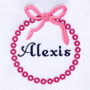 Dot frame with bow for a monogram