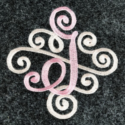 Forest Hills Scroll Machine Embroidery Font - J - large