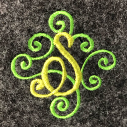 Forest Hills Scroll Machine Embroidery Font - S- green
