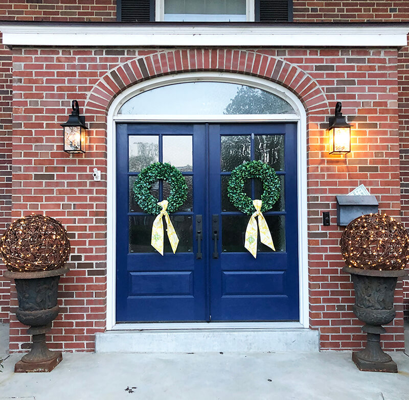 wreath sashes on front doors