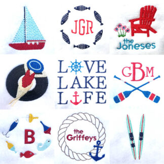 Lake house embroidery designs