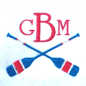 Crossed paddles embroidery design