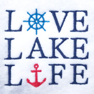 Love lake life embroidery design