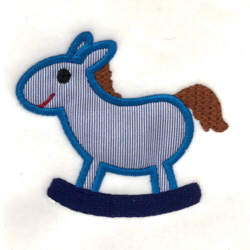 Rocking horse appliqué design Machine Embroidery Geek