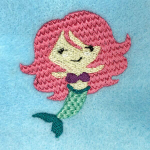 Cute mermaid embroidery design