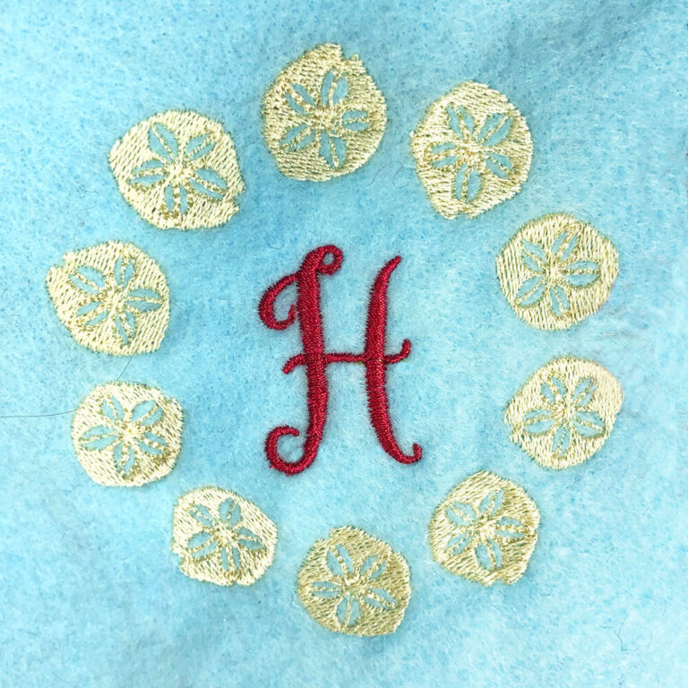 Sand dollar wreath embroidery design Machine Embroidery Geek