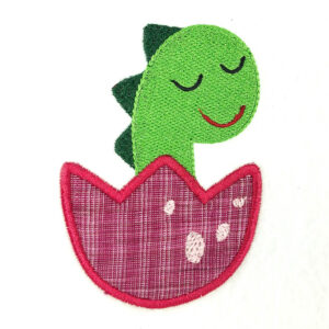 Baby dino hatching applique design