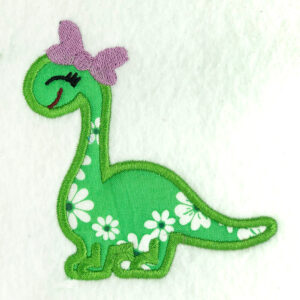 Dino with bow appliqué design