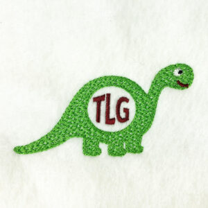Dino with circle for monogram embroidery design