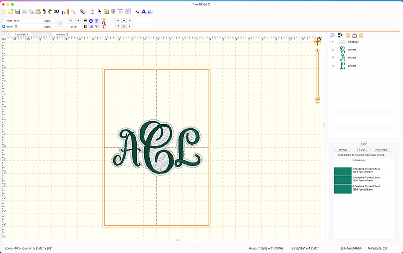 Creating knockdown stitch area in Embrilliance Enthusiast