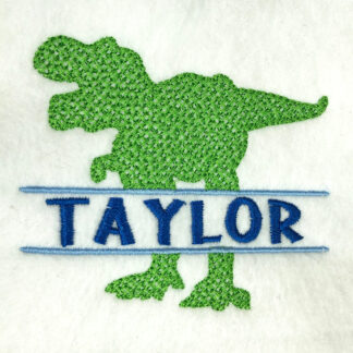 split t-rex embroidery design