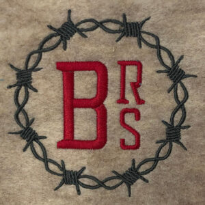 Barbed wire wreath embroidery design